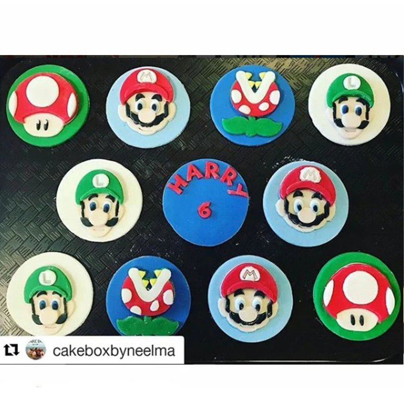 

Game Super Mario Cookie Cutter Set Custom Made 3D Printed Fondant Cupcake Top
