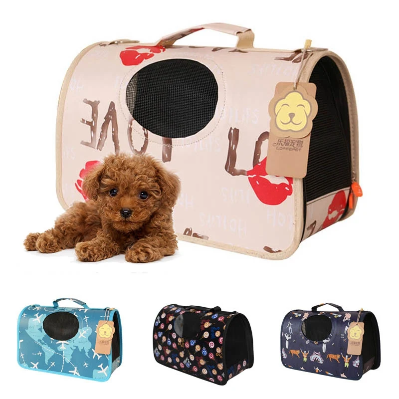 

Faux Leather Small Dogs Carriers Bags Breathable Handbags for Carrying Dogs Cats Protable Outside Puppy Cats Carrying Handbags