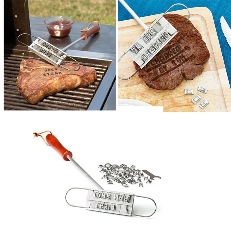 

2018 Creative Barbecue Branding Iron Tool BBQ Mold with Changeable Letters Safety & Survival Z1010 5Up