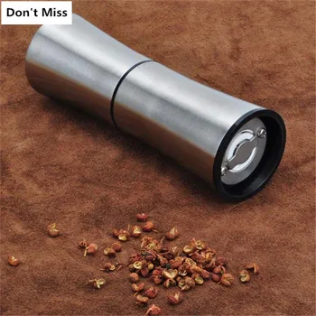 

Stainless Steel Pepper Mill Salt Sugar Grinder Kitchen Tool Gadgets Spice Sauce Malt Grain Grinder Family Cooking Accessories