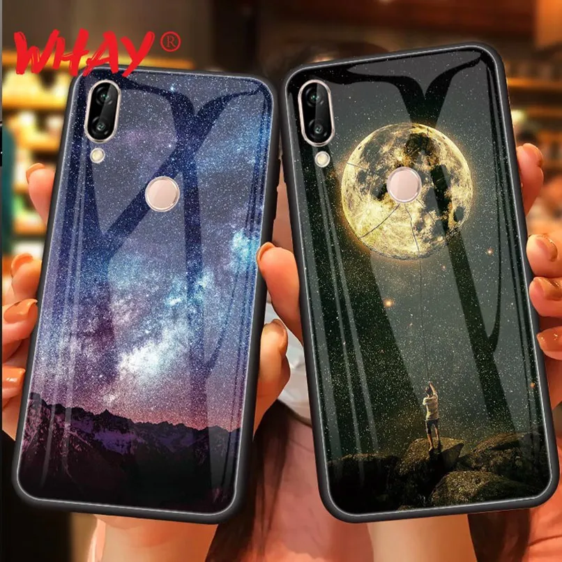 Чехол из закаленного стекла для Huawei Honor 7A Роскошный чехол с узором Mate 20 10 P20 Lite 9 Nova 3