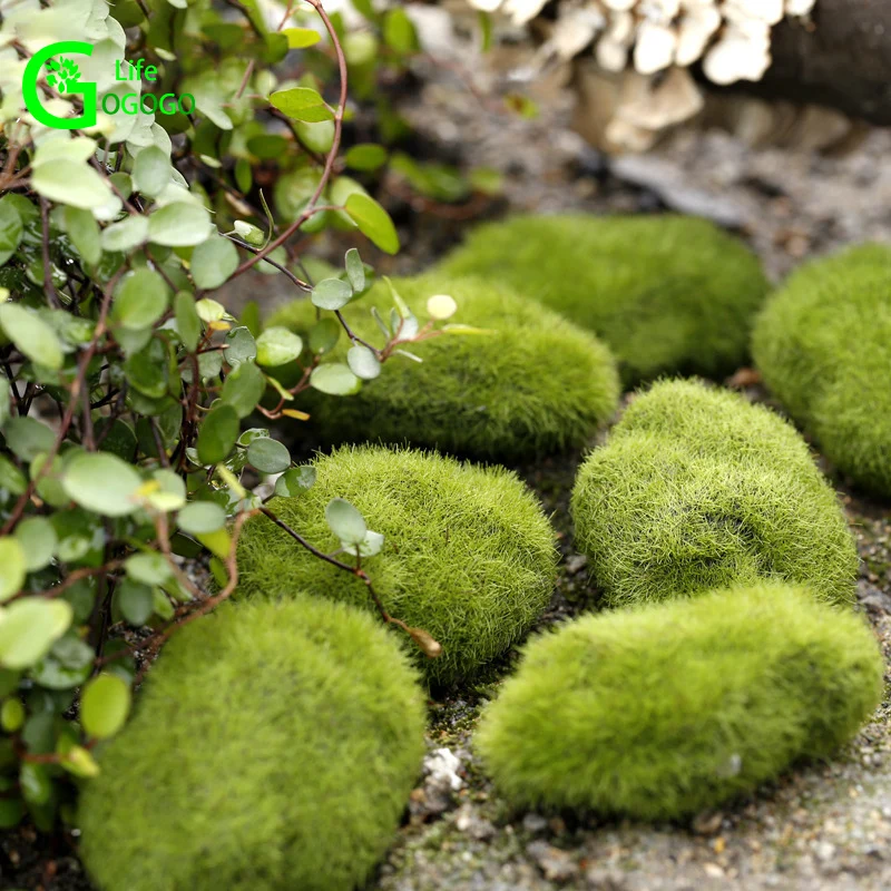 

5PCS Newest Miniature DIY Garden Fairy Artificial Lawn Grass Flocking Stone Pseudo-lawn Wedding Home Party Decor Accessories