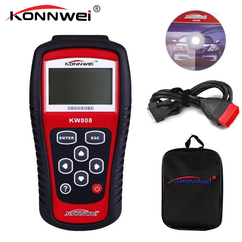 OBD2 OBDII сканер KW808 автомобильный диагностический считыватель кодов инструмент