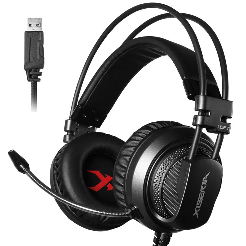 Günstige Gaming Heaphone 7,1 Sound Über ohr Headset Kopfhörer USB mit Mikrofon Bass Stereo Laptop Computer Marke Xiberia V10U