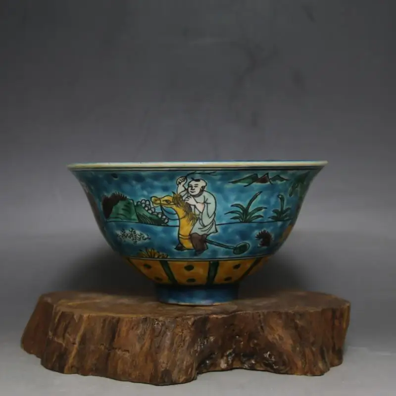 

Antique QingDynasty porcelain bowl,three-color children at play,Hand-painted crafts,Decoration,Collectio&Adornment,Free shipping