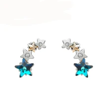 Модные блестящие сережки с кристаллами Brincos, классические модные серьги-гвоздики с Луной для женщин, романтический офисный стиль, ювелирные украшения