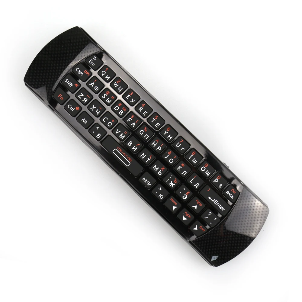 Beste Rii i25 2.4G Mini Draadloze Russische Toetsenbord Air Fly Muis Engels Afstandsbediening Voor PS3 HTPC Android Smart TV doos Arabisch IPTV