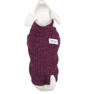 Толщина теплая осенне-зимняя для домашней собаки свитер, пальто, одежда мягкий дышащий хлопковый свитер для собаки для кошки одежда толстовки 10A - Цвет: Purple