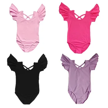 

2018 4 Colors Girls Gymnastics Suit Skate Competition Clothes Toddler Kids Gymnastic Leotards Unitards Dance Wear SZ 3-14 Years