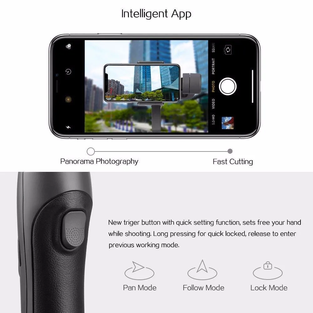 Feiyutech Feiyu Vimble 2 телефон Gimbal ручной 3 осевой стабилизатор выдвижной держатель для