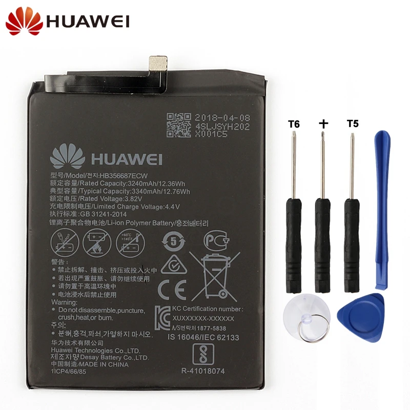 

Original Replacement Phone Battery For Huawei Nova 2 Plus Mate 10 Lite Mate SE Nova 4e G10 HB356687ECW Battery 3340mAh