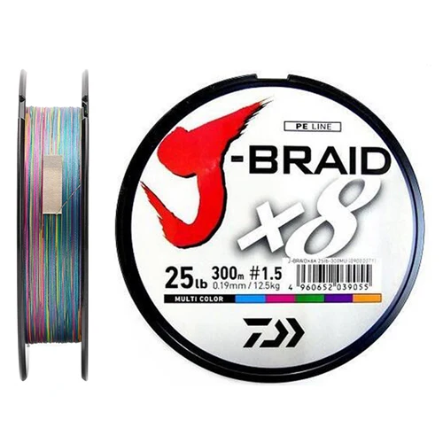 Daiwa,, J-BRAID, X8, 300 м, 8, плетеная леска, однонитевая рыболовная леска, 10-60 фунтов, сделано в Японии, для морской рыбалки - Цвет: Multicolored