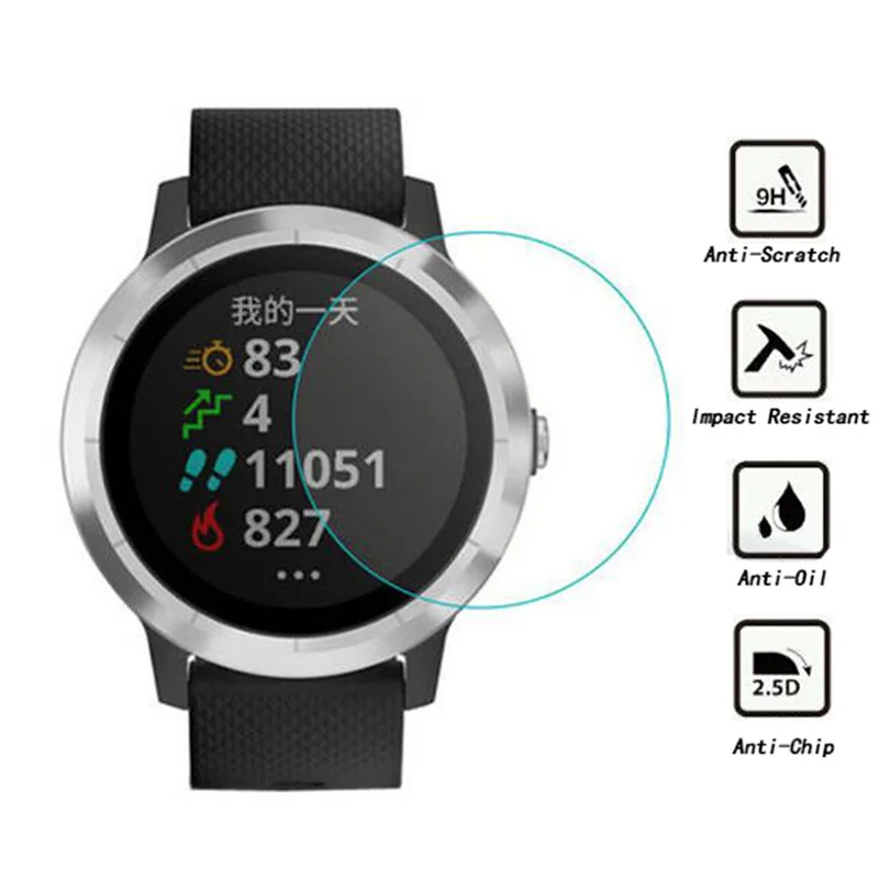 

Tempered Glass Protective Film For Garmin Vivoactive 3 Smart Watch Toughened Screen Protector For Garmin Vivoactive3