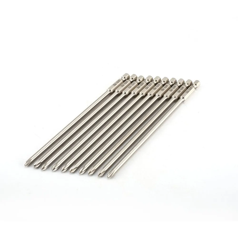 

PH1/PH2 10 Pcs SH1/4 150mm Long S2 Magnetic Cross Head Electric Screwdriver Bit Screw Head Household Repair Tools