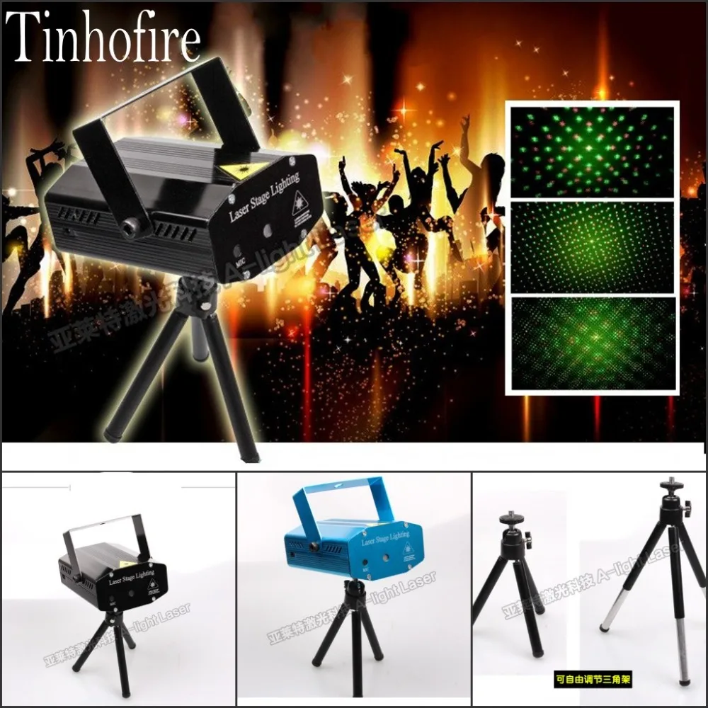 

Tinhofire A-01S Mini LED Stage Light Lamp R&G Laser Stage Lighting Sound Control DJ Disco Party KTV with Telescopic bracket