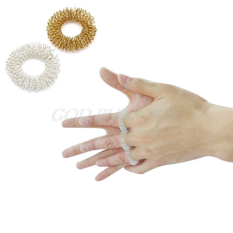 

5Pcs Body Finger Massage Rings Acupuncture Ring Health Care Gold/Silver Plated