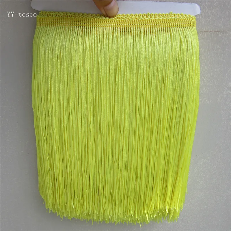 Buy 10 Yard 25CM Long light yellow Lace Fringe Trim