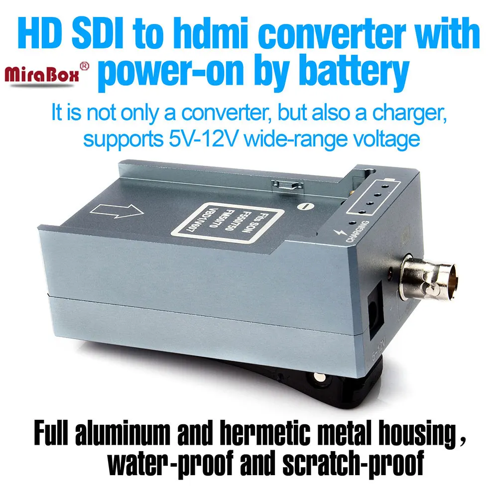 MiraBox HSV190Bat SDI HDMI аккумулятор в адаптер SD/HD SDI/3G мультимедиа 1080p HD видео конвертер