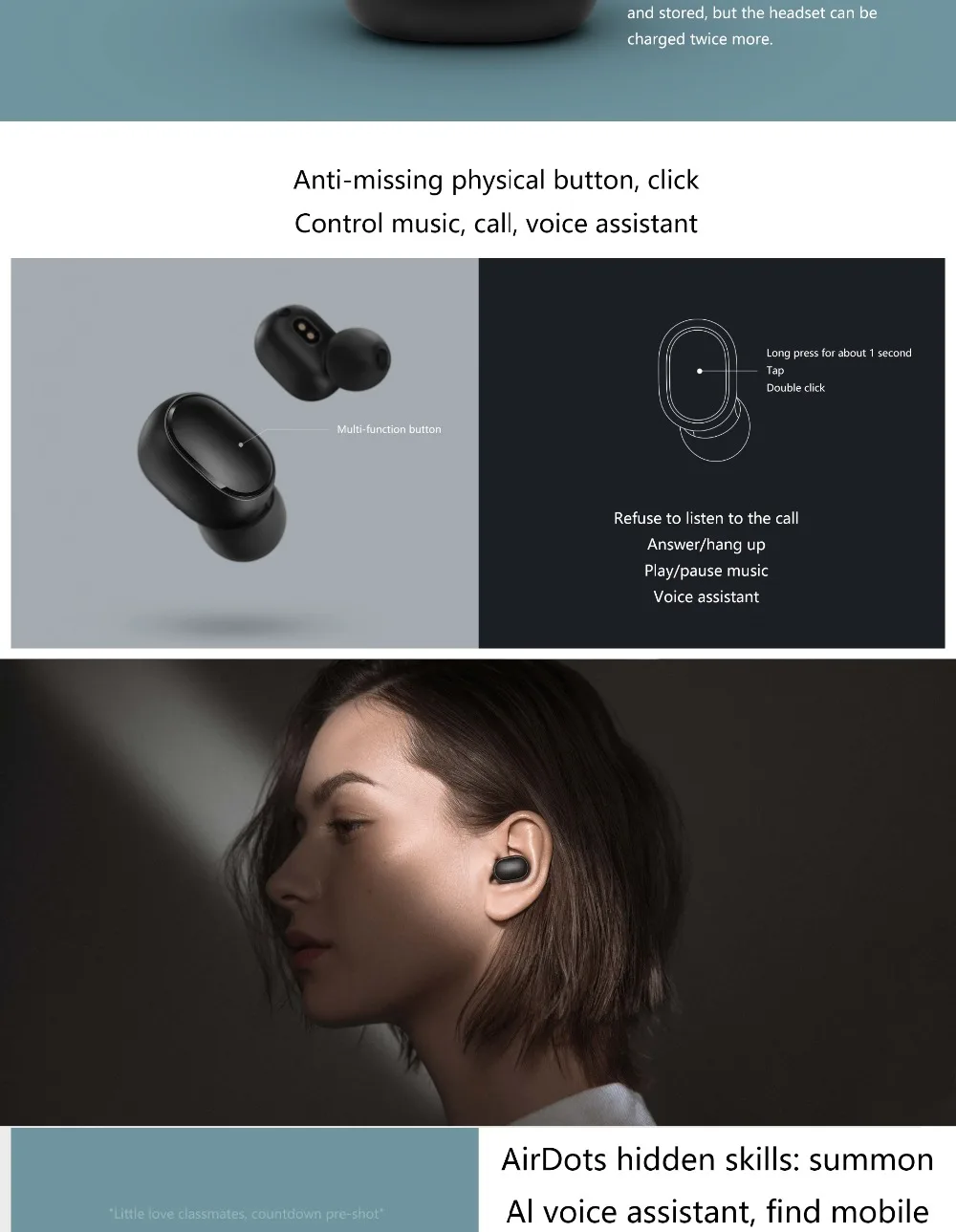 Xiaomi Redmi Airdots TWS Bluetooth наушники стерео бас Bluetooth 5,0 Eeadphones наушники AI управление с микрофоном Handsfree