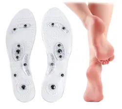 1 пара массаж для снятия боли стелька Прозрачная силиконовая обувь коврик против усталости Магнитная акупунктурная стелька для мужчин и