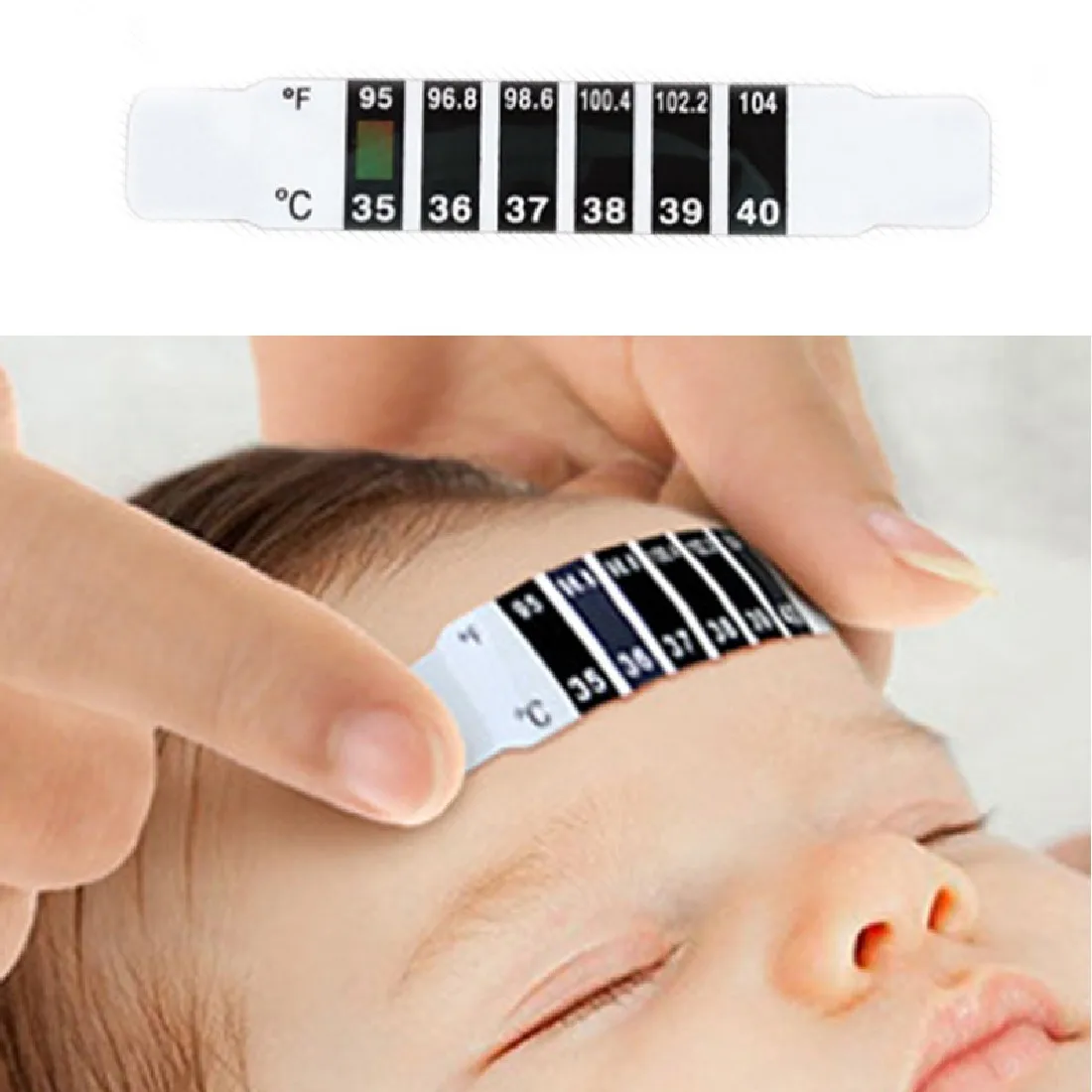 

10 Pcs Forehead Head Strip Thermometer Fever Body Baby Child Kid Adult Check Test Temperature Monitoring Safe Non-Toxic