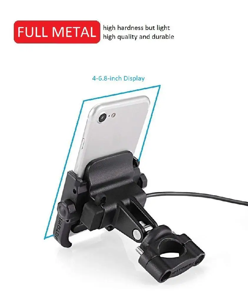 360 degree Adjustable Universal Bike Aluminum Alloy Motorcycle Motorbike Handlebar Phone Holder Stand Mount For Phone