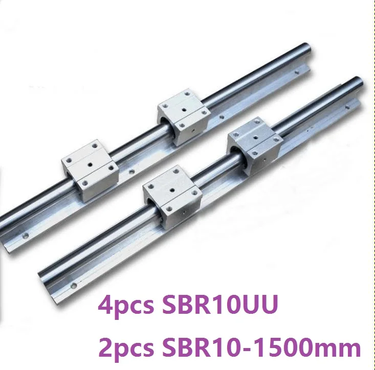 

2pcs SBR10 -L 1500mm support rail linear guide rail + 4pcs SBR10UU linear sliding blocks for CNC parts