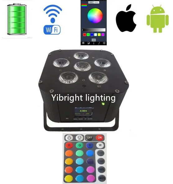 6*18 Вт RGBWA UV 6 в 1 беспроводной DMX и ИК-пульт дистанционного управления питание от