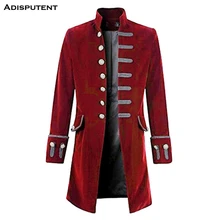 Adputent весенний мужской бархатный костюм в готическом стиле стимпанк с воротником-стойкой и длинным рукавом Tuxdo