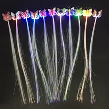 Светится в темноте светящийся/светодиодный игрушечный косичка свадебное украшение бабочка светодиодный зажим для волос светильник-излучающая волоконно-оптическая проволочная шпилька