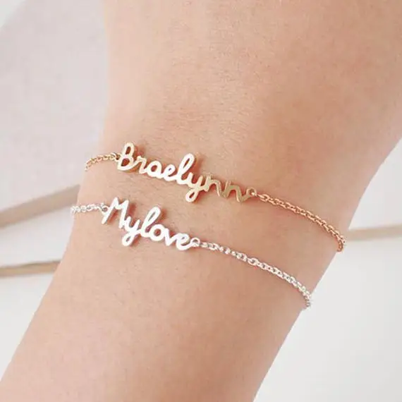 

FYB93 Engraved Jewelry Charm Handmade custom Bracelet Personalized Name Bracelet Signature Love Message Customized Gift