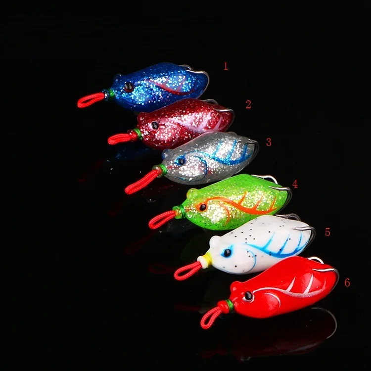 6cm 14g Fishing Lure Frog Swim Bait Soft Lure Frog Artificial Silicon fishing tackle treble hook fishing lure Frog