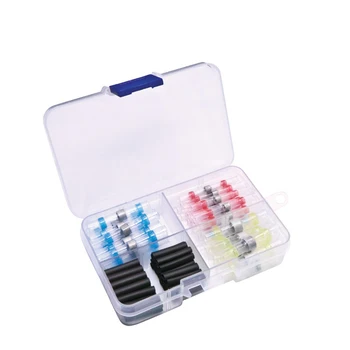 

102Pcs Heat Shrink Solder Sleeve Waterproof Solder Ring Heat Shrink Solder Sleeve Wire Crimp Butt Terminals Connector with Cas