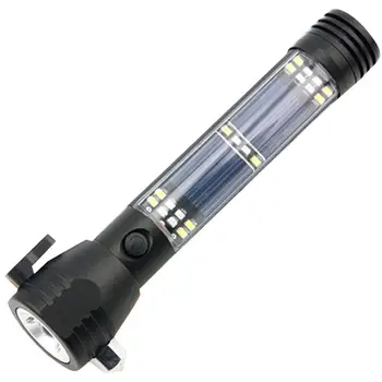 

2017 NEW BIKE LIGHT Outdoor Solar LED Multi - Function Vehicle Emergency Escape Hammer Flashlight September15