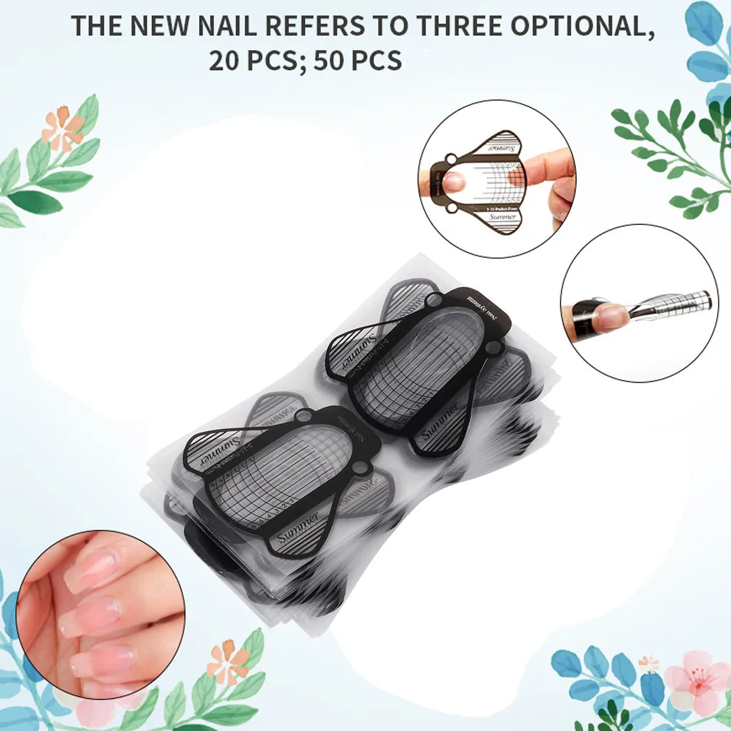 

nail forms Professional French Nail Seal 20/50pcs Gel Nails Sticker Extension Method DIY Tool Acrylic UV Gel Guide Ladies #ss