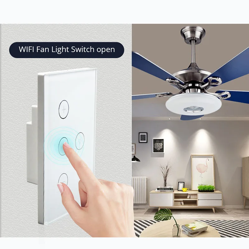 Умный WiFi переключатель для вентилятора света совместимый с Alexa Home Smart Life App