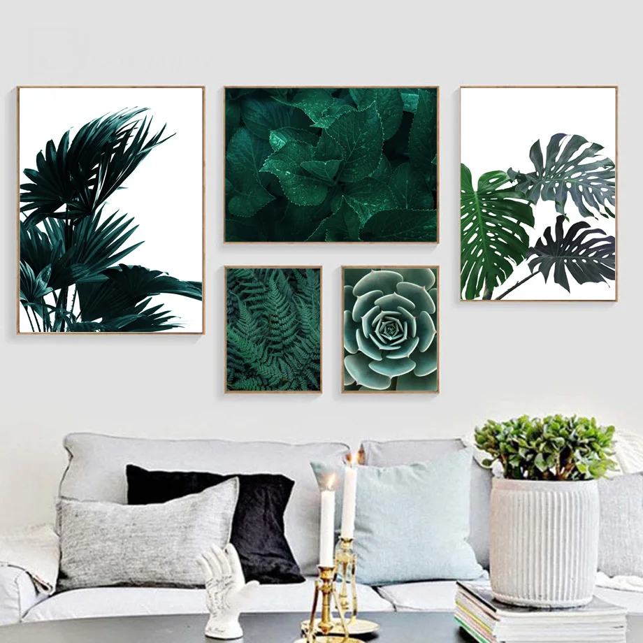 

Monstera Banana Leaves Green Plant scape Wall Art Canvas Painting Nordic Posters And Prints Wall Pictures For Living Room Decor