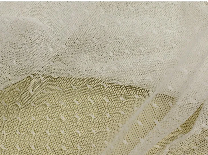 

ivory 160cm wide 3yards/lot polka dot mesh soft gauze tulle net fabric for blouse mosquito net curtain dress skirt veil tutu