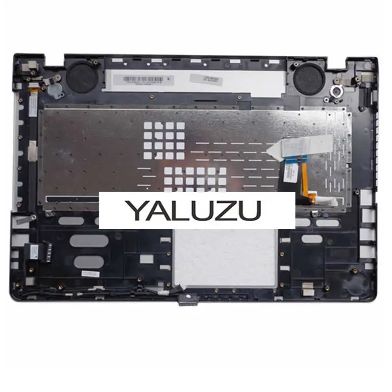 YALUZU для ASUS N76 N76V N76VB N76VJ N76VM N76VZ Великобритания Макет Клавиатура с подсветкой с серебряной верхней C крышку Palmrest серебро