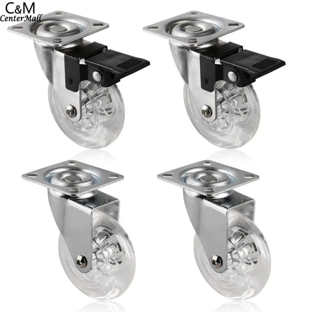 

4 Plate with Clear Pack Top Swivel Swivel Caster inch Wheels Lock 3 Kit