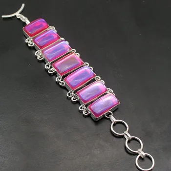 

Dashing Natural MysticTopaz 925 Sterling Silver Color Women Links Chain Bracelet 6.75 Inch TF1079