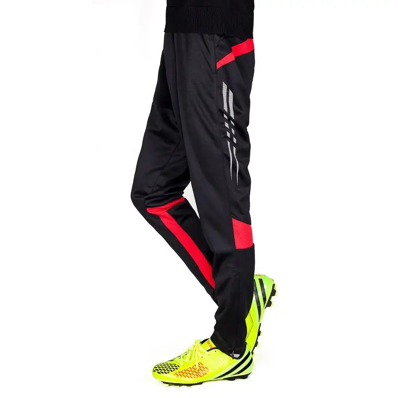 Горячие мужские бег Футбол тренировочные брюки-скинни Легинсы мужские повседневные штаны футбольный костюм брюки тренировки спортивные брюки - Цвет: 9051 black red