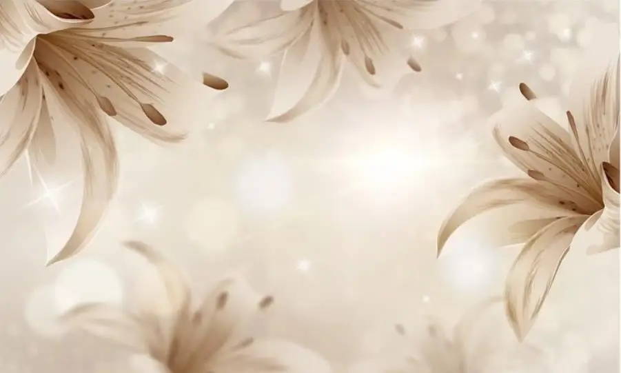 

Dreamy coffee color lily modern minimalist TV background wall modern living room wallpapers