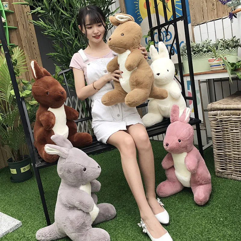 

Dorimytrader New 58cm Big Cute Soft Animal Kangaroo Plush Doll Pop Stuffed Cartoon Kangaroos Toy Pillow Lover and Child Present