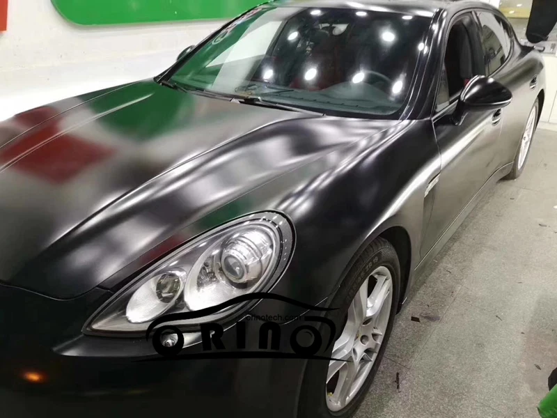 satin black vinyl film wrap-2