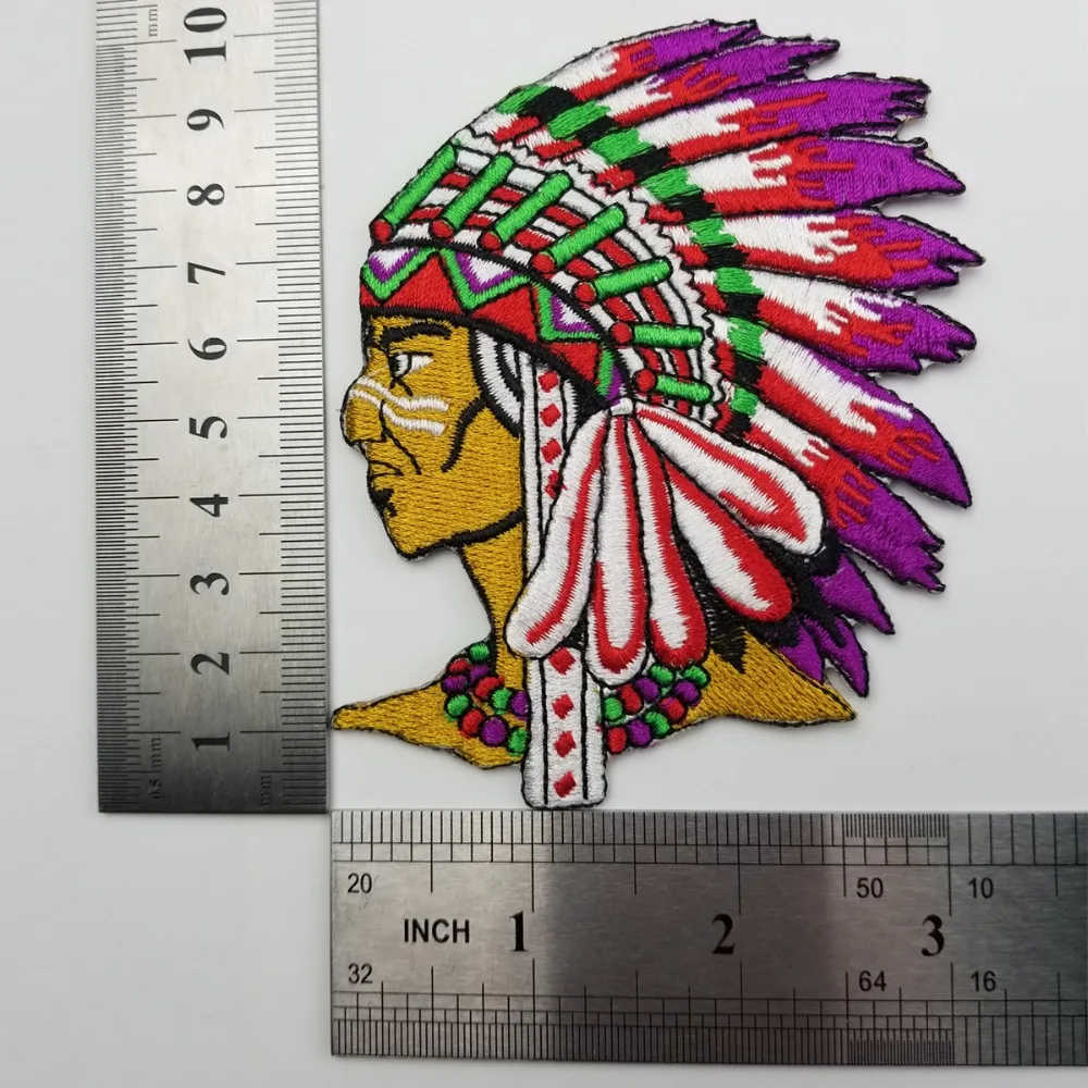 Embroidery Indian iron on biker motorcycle chest size front hat patches for clothing