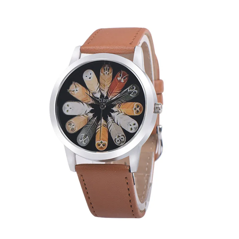 Owl Design Women Watch Luxury Casual Simple Quartz Clock For Women Leather Strap Vogue Wrist Watches Reloj Mujer Drop Ship #C