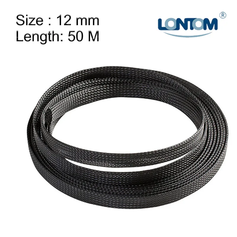 

Mini Spool 12 mm 50M PET Braided Expandable Auto Wire Cable Sleeve High Quality