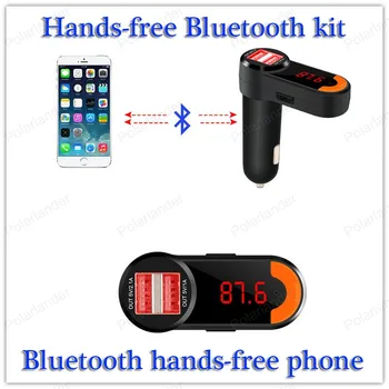 

Bluetooth hands-free phone Wireless mini Bluetooth MP3 Player Support A2DP Dual USB output AUX IN input FM output Bluetooth V2.1