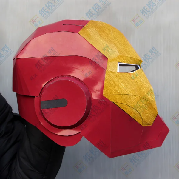 Железный человек пригодный для ношения шлем 3-D Бумажная модель DIY Ручная маска настоящая 1:1 без рисунка